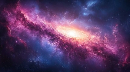 Wall Mural - vast, swirling galactic nebulae of vibrant colors.