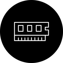 Ram Vector Line Black Circle Icon Design