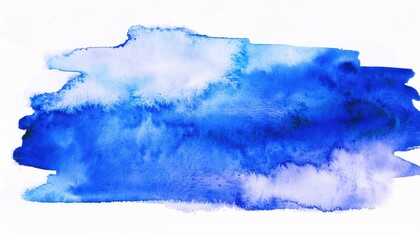 Aufkleber -  vivid blue watercolor texture with cloud-like gradients for abstract backgrounds, digital art, graphic design projects