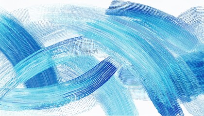 Aufkleber -  abstract blue wave texture for wellness ads and calming editorial, featuring dynamic brush lines and vibrant color in minimalist form