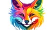 © Mitchel - Colorful gradient angry fox illustration for digital design projects