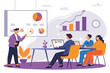 © Graphic Web - Team Meeting Analyzing Performance Data illustration