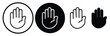 © MDneamul - Raised hand icon symbolizing stop or interaction. Stop hand icon. Set of hand hello icons