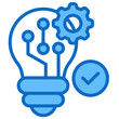 © sahila - Tech Skills Blue Fill, Innovative Idea with Tech Integration and Solution Approval