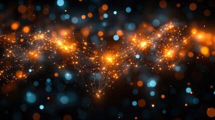 Abstract network of glowing particles (1)