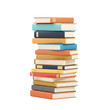 © grafray25 - A generic image of a vertical stack of hardcover books stacked on top of each other and isolated on a clean white background.