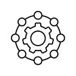 © Mubeen - Gears in the circle line icon. Hierarchy symbol and glyph design