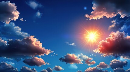Wall Mural - Dramatic sunset sky, clouds, sunrise, vibrant colors