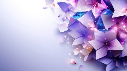 Wall Mural - Elegant, purple, paper flowers on soft background, ideal for invitation or greeting card