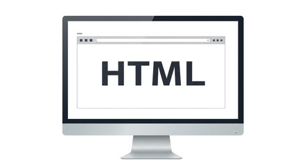 Isolated Computer Screen Displaying HTML Text
