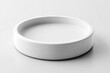 © BYAI - Sleek white ceramic dish showcasing minimalistic design on a plain surface perfect for modern dining