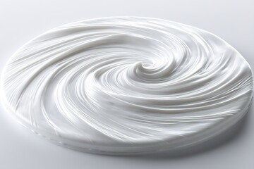 Wall Mural - swirling white substance on a clean surface displays intricate patterns and smooth texture captured 