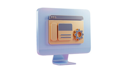 Isolated Computer Monitor Displaying Web Development Interface