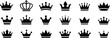 © @AyeBeeKayyy - Vector collection of crown icons with various royal silhouettes classic and modern styles perfect for branding and decorative use EPS format