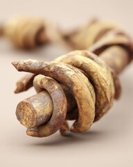 Poster - Rusty Metal Spiral Close Up Macro Shot Old Twisted Iron Art Installation Oxidized Detailed