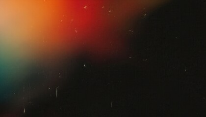 Aufkleber - abstract film light leak texture with vintage dust scratch overlay, vibrant red orange green gradient background for photo overlays or retro design aesthetic

