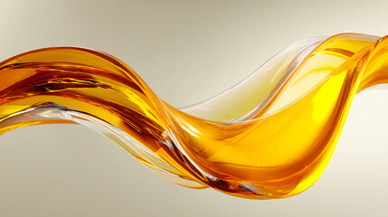 Fototapete - Amber liquid flowing in elegant waves, creating a dynamic and luxurious visual, showcasing fluidity and movement, ideal for advertising or design
