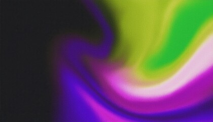Poster - vivid abstract diagonal light beam with neon green, yellow, purple glow on black background for modern digital design, web banner or tech cover art

