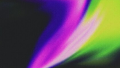 Aufkleber - vivid abstract diagonal light beam with neon green, yellow, purple glow on black background for modern digital design, web banner or tech cover art

