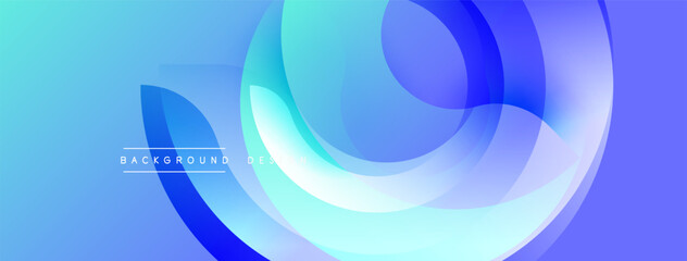 Fototapete - Abstract fluid shapes, blue gradients create dynamic composition. Modern design element for backgrounds, presentations. Smooth transitions, vibrant colors.