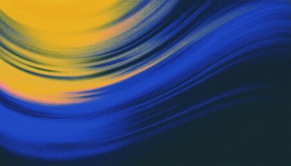 Poster - abstract cosmic streak of yellow and blue light over dark space background for sci-fi cover, digital art poster, futuristic motion graphic or print

