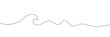© Micro Pixel Market - Single continuous line drawing surf ocean waves isolated on white background, also logo idea. Water splashes wave twirl isolated surge sparks breaker. One line draw graphic design vector illustration.
