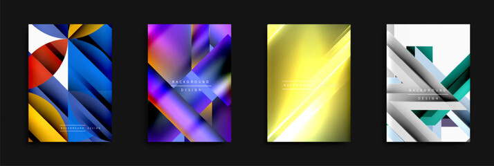 Leinwandbilder - Abstract geometric backgrounds. Vivid colors, dynamic shapes, modern designs. Suitable for posters, flyers, presentations.