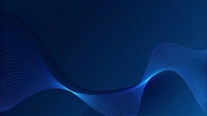 Fototapete - Abstract blue modern background with smooth lines. Dynamic waves. futuristic tech concept. Flowing energy shapes in digital space create a clean and elegant technology-inspired backdrop