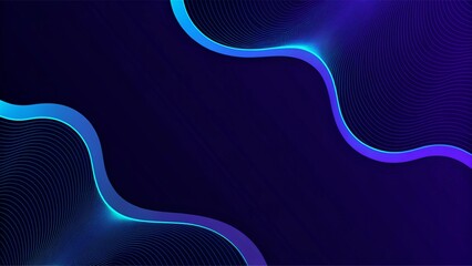 Leinwandbilder - Abstract blue modern background with smooth lines. Dynamic waves. Futuristic flow pattern in digital style, perfect for elegant tech designs, presentations, or stylish corporate visuals