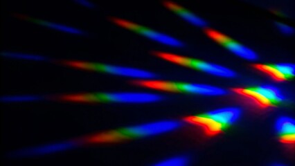 Poster - Abstract colorful spectrum in darkness. Colorful rays of light, glowing energy beams, neon flare waves, vibrant digital light streaks, futuristic visual art in deep black background