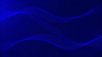 Aufkleber - Blue modern wave lines shiny futuristic technology background, digital abstract design template with light effects, innovation concept backdrop for presentations and web design