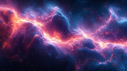 Wall Mural - A vibrant nebula tapestry of cosmic energy.