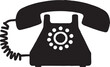 © Ramiz - Telephone silhouette, telephone icon vector, vintage retro telephone silhouette vector