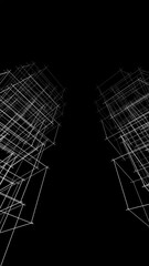 Abstract architectural building 3d rendering
