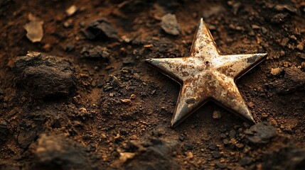 Wall Mural - Stunning Starry Night Sky with Lone Star on Ground