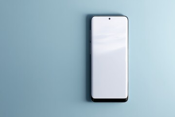 Wall Mural - feature sleek 3d model of smartphone on smooth solid color background