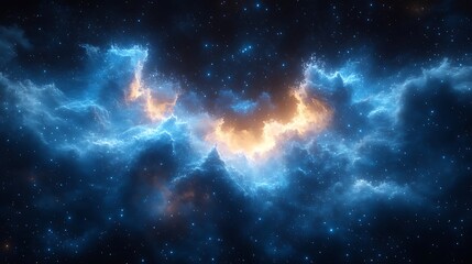 Wall Mural - Cosmic nebulae display vibrant hues in the vast expanse.