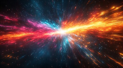 Wall Mural - Cosmic explosion of vibrant energy and light.
