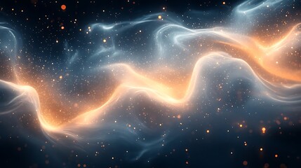 Wall Mural - Cosmic nebulae swirls in shimmering starlight.
