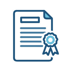 Fototapete - Certified Document Icon Representing Official Certification and Validation