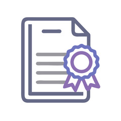 Fototapete - Certified Document Icon Representing Official Certification and Validation