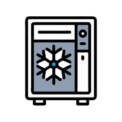 Aufkleber - Computer Case with Snowflake Icon Representing Cooling and Thermal Management