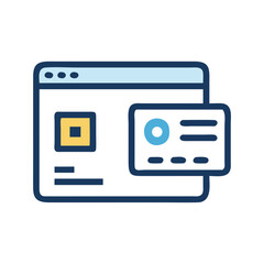 Poster - Credit Card with Data Icon Representing Online Payment and Digital Transaction