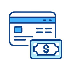 Poster - Credit Card with Data Icon Representing Online Payment and Digital Transaction