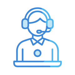 Poster - Customer Support Agent Icon Representing Online Assistance and Virtual Help Desk