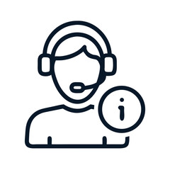 Fototapete - Customer Support Agent Icon Representing Online Assistance and Virtual Help Desk