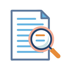 Poster - Document with Magnifying Glass Icon Representing Document Inspection and Detailed Analysis
