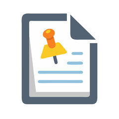 Poster - Folded Paper with Pin Icon Representing Bulletin Board and Notice Posting