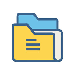Leinwandbilder - Folder Icon Representing File Organization and Digital Storage Management