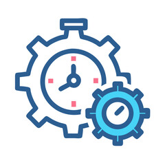 Poster - Gear with Stopwatch Icon Representing Time Management and Process Optimization